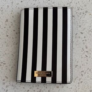 Henry Bendel Black and White Striped passport & card holder